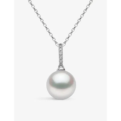 Yoko London Womens White Gold Classic 18ct White-gold, Freshwater-pearl And 0.02ct Diamond Necklac
