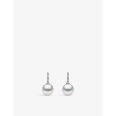 Yoko London 18kt White Gold Classic Freshwater Pearl And Diamond Earrings