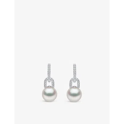 Yoko London Womens White Gold Jazz 18ct White-gold, South Sea-pearl And Brilliant Round-cut 0.64ct Diamond Earri