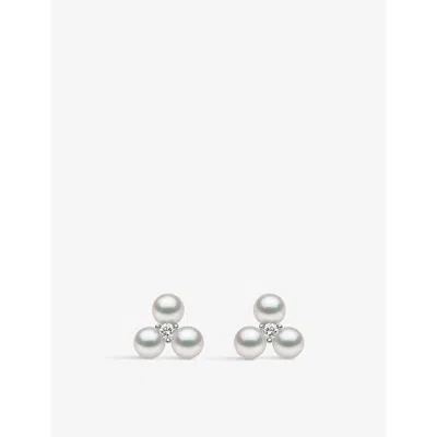 Yoko London 18kt White Gold Trend Pearl Stud Earrings