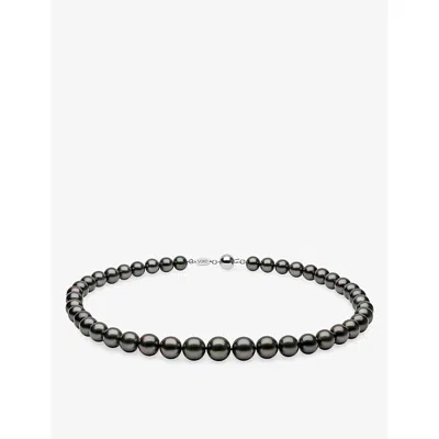 Yoko London Womens  Classic 18ct White-gold And Tahitian-pearl Necklac In 18ct White Gold