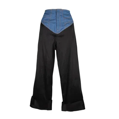 Yola Neme Women's Black / Blue Calixta Pant In Black/blue
