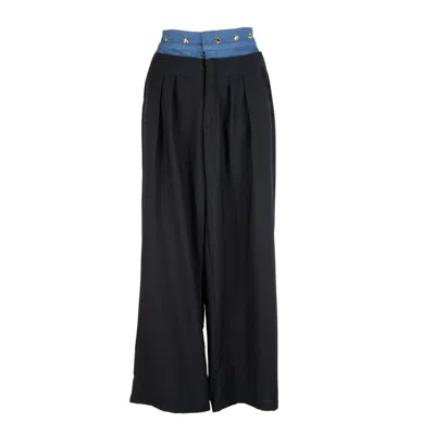 Yola Neme Women's Black / Blue Lia Pant In Black/blue