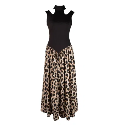 Yola Neme Women's Black / Brown Cazadora Dress In Black/brown
