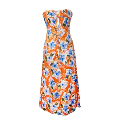 Yola Neme Women's Blue / Yellow / Orange Hadassa Dress In Blue/yellow/orange