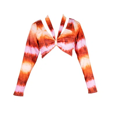 Yola Neme Women's Brown / Pink / Purple Marcelina Top In Brown/pink/purple