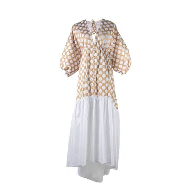 Yola Neme Women's Brown / White Lucia Dots Dress In Brown/white