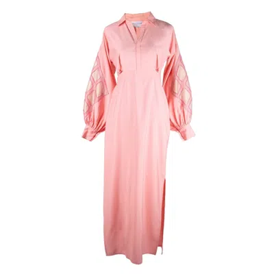 Yola Neme Women's Pink / Purple Leonora Midi Dress In Pink/purple