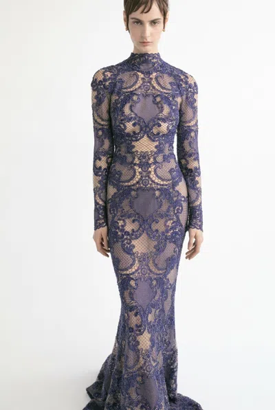 Yolancris Fitted Long Sleeve Trumpet Gown