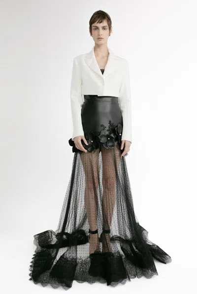 Yolancris Strapless Gown With Jacket In Multi