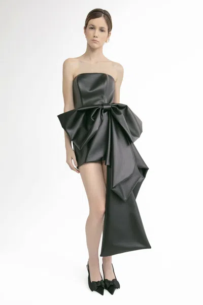 Yolancris Strapless Mini Dress With Jacket In Black