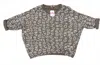 Yolly Cuffed Sleeve With Letters Crewneck Pullover In Multi In Gray