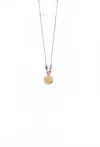 Yolly Woven Tee With Necklace In Royal In Blue