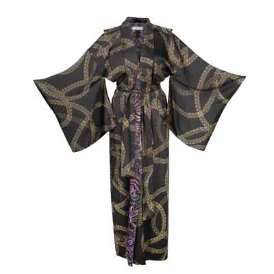 Yomisma Women's Gold / Black Justine Signature Kimono Duster In Gold/black