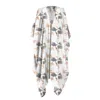 Yomisma Women's Neutrals / White Sonoran Zip Kaftan In White Toucan In White