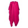 Yomisma Women's Pink / Purple Sonoran Zip Kaftan In Viva Magenta In Multi