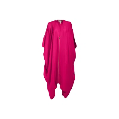 Yomisma Women's Pink Signature Zip Kaftan — Eco-friendly, Ultra-soft, Versatile Silhouette In Viva Magenta