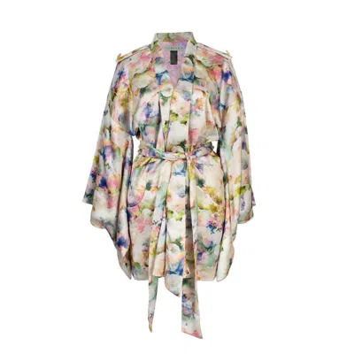 Yomisma Women's Poppy Signature Short Kimono Duster In Blue