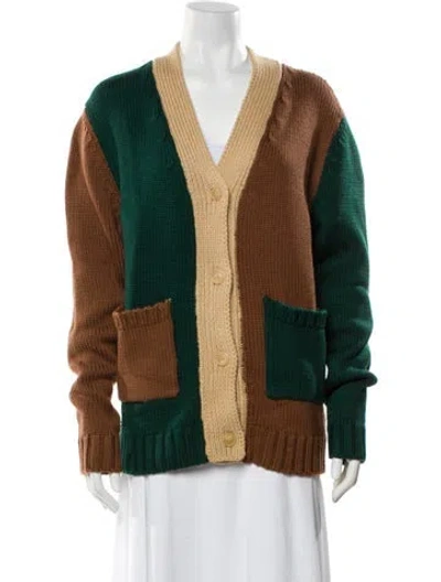 Pre-owned Yony Colorblock Pattern V-neck Sweater W/ Tags In Multi