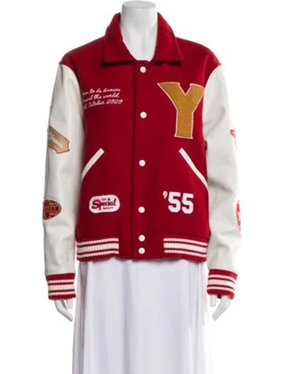 Pre-owned Yony Graphic Print Performance Jacket In Red