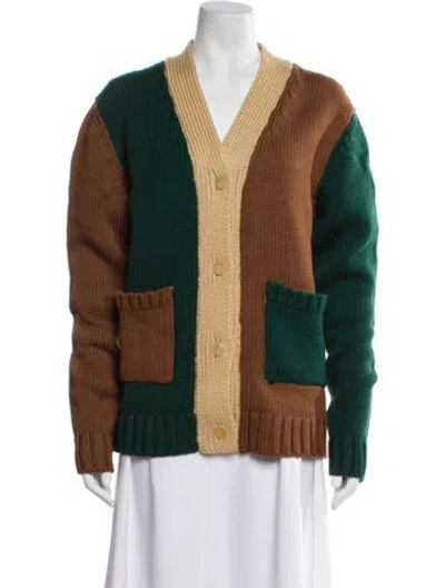 Pre-owned Yony Printed V-neck Sweater W/ Tags In Multi