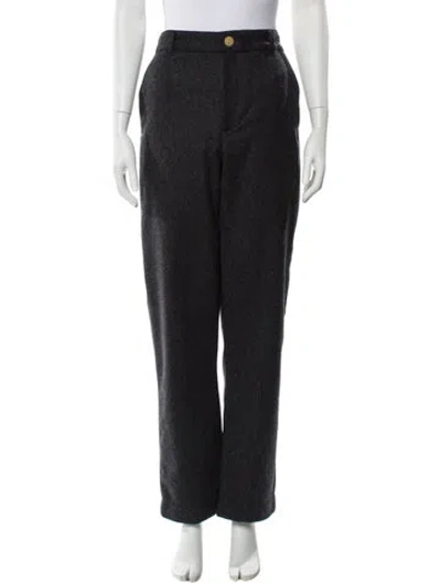 Pre-owned Yony Wool Straight Leg Pants In Gray