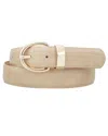 Yoomoo Women's Basic U Buckle Belt In Beige In Sand