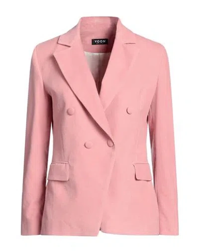 Yoon Woman Blazer Pink Size 6 Cotton, Elastane