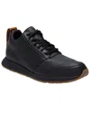 York Athletics The Henry Mid Leather Trainer In Black