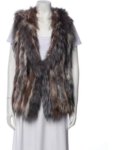 Pre-owned York Furrier Fox Printed Fur Jacket In Multi