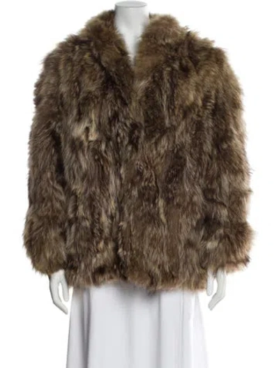 Pre-owned York Furrier Fur Faux Fur Coat In Brown