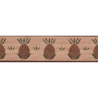 York Wallcoverings 15' L X 6.5'' W Pineapple Retro Design Wallpaper Border In Vintage Sepia