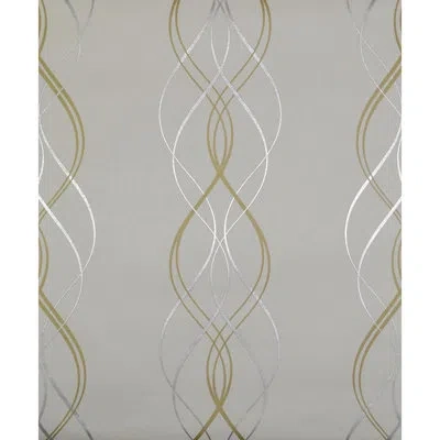 York Wallcoverings Antonina Vella Modern Metals Aurora 32.8' L X 20.8" W Metallic Wallpaper Roll In Gold,pearl
