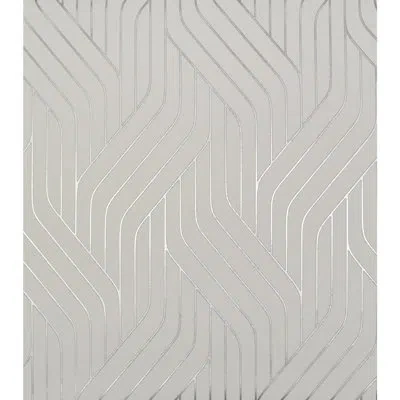 York Wallcoverings Antonina Vella Modern Metals Ebb And Flow 32.8' L X 20.8" W Metallic Wallpaper Double Roll In White,silver