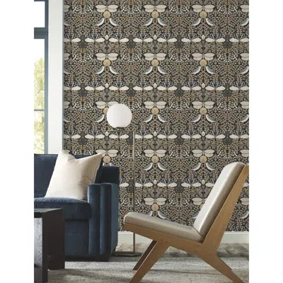 York Wallcoverings Arts And Crafts Butterfly Garden 33' L X 20.5" W Wallpaper Roll In Multi