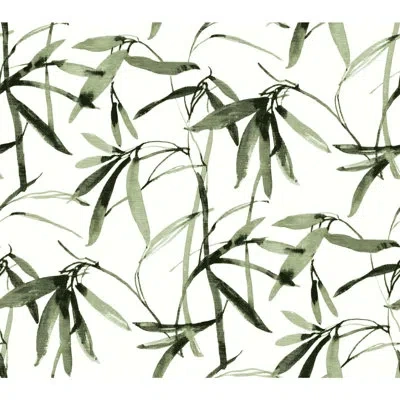 York Wallcoverings Bamboo 27' L X 27" W Wallpaper Roll In Green