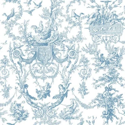 York Wallcoverings Book Old World 33' L X 20.5" W Wallpaper Roll In Blue