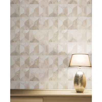 York Wallcoverings Burlwood Ogee 24' L X 36" W Wallpaper Roll In Neutral