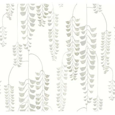 York Wallcoverings Deco Wisteria 27' L X 27" W Wallpaper Roll In Neutral