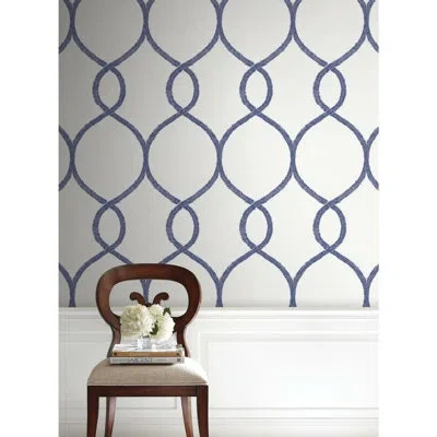 York Wallcoverings Laurel Leaf Ogee 27'27" Smooth Wallpaper Roll In Neutral
