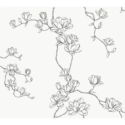 York Wallcoverings Magnolia Home Volume 4 Branches Wallpaper In Black