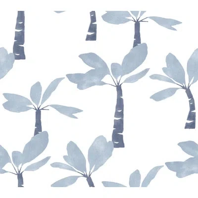 York Wallcoverings Painted Oasis Ultramarine Wallpaper In Blue