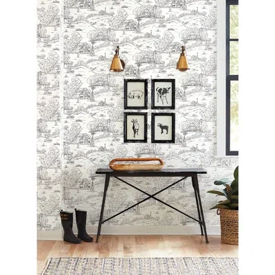 York Wallcoverings Pasture 2.75' L X 20.5" W Wallpaper Roll In Beige,gray