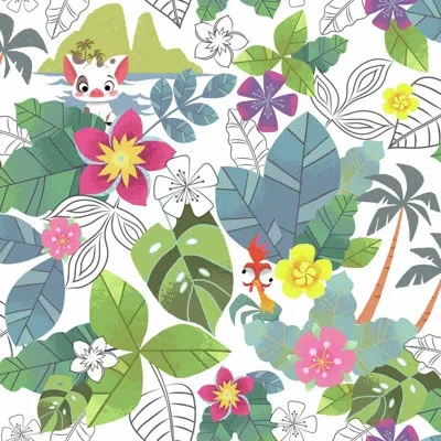 York Wallcoverings Peel & Stick Floral Roll In Green;blue