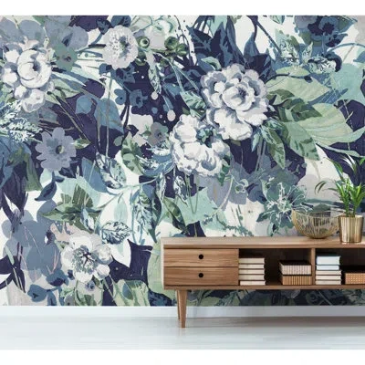 York Wallcoverings Pop 10.2' L X 144" W Wall Mural In Blue