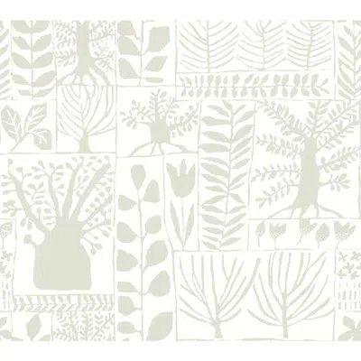 York Wallcoverings Primitive Trees 27' L X 27" W Wallpaper Roll In Green
