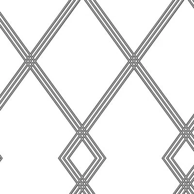 York Wallcoverings Ribbon Trellis 27' L X 27" W Wallpaper Roll In White,black