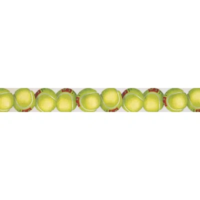 York Wallcoverings Tennis Balls Sports Retro Design 15' L X 3'' W Wallpaper Border In Green;red