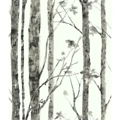 York Wallcoverings Trees Peel & Stick Wallpaper In Gray