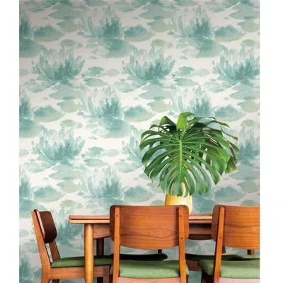 York Wallcoverings Water Lily 27' L X 27" W Wallpaper Roll In Green